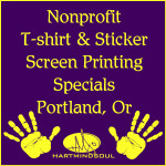 Nonprofit t shirt sticker specials portland - WORKING
