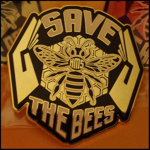 save the bees heart mind soul lapel pin