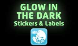 Glow in the dark sticker labels