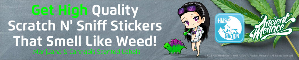 custom scented weed scratch n sniff stickers